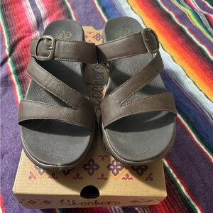 Skechers Chocolate Strappy Sandals